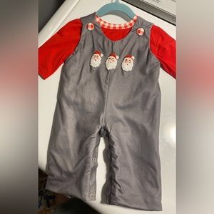 Newborn Santa smocked Christmas outfit